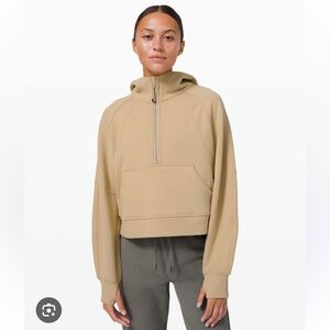Lululemon Oversized Scuba 1/4 Zip W/ Hood in Trench